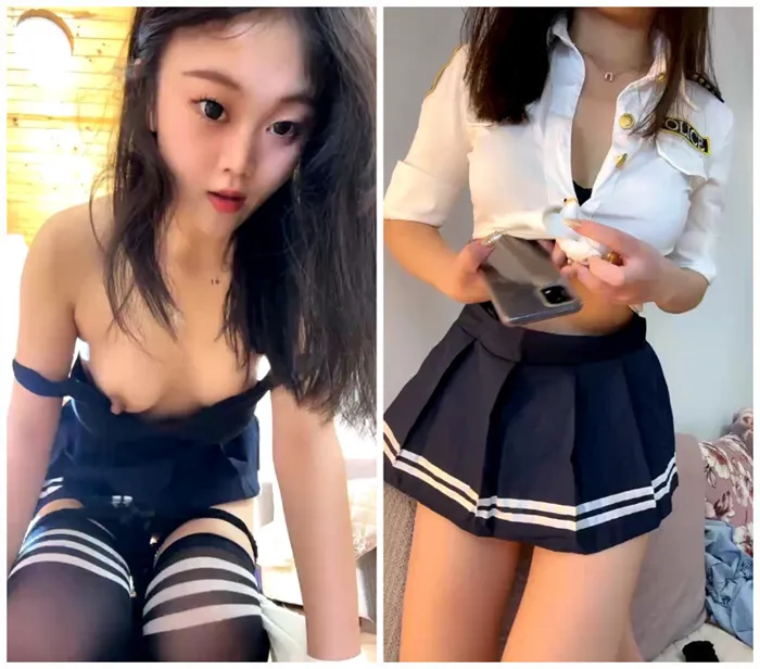 Sexy Leggy Girl! Little Police Officer in Playful Uniform!