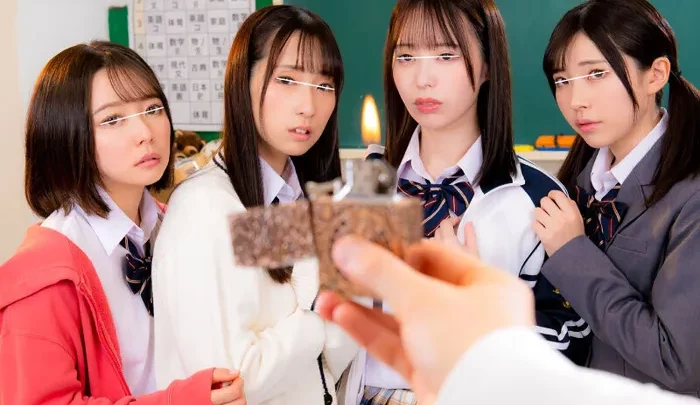 Japanese Schoolgirl Lesbian Group Sex — Classroom Creampie with Anal