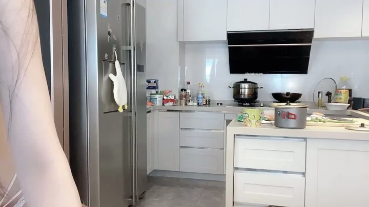 Screenshot 15 from Amateur Asian Solo Lingerie Striptease — Petite Beauty in Kitchen