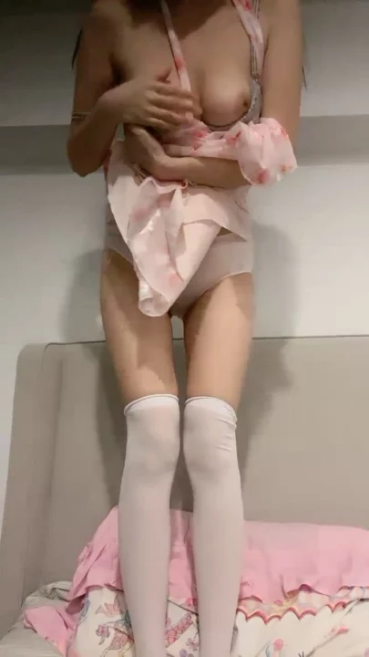 Screenshot 2 from Amateur Japanese POV Masturbation — Glasses Twin-Tail Slut in Lingerie