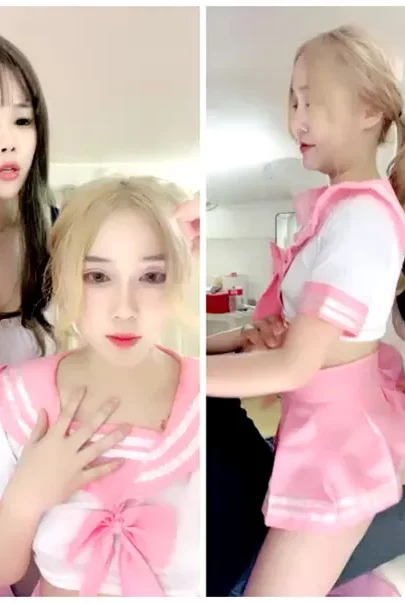 Screenshot 17 aus Amateur Japanisches POV Dreier — Schulmädchen-Cosplay Blowjob und Doppelpenetration