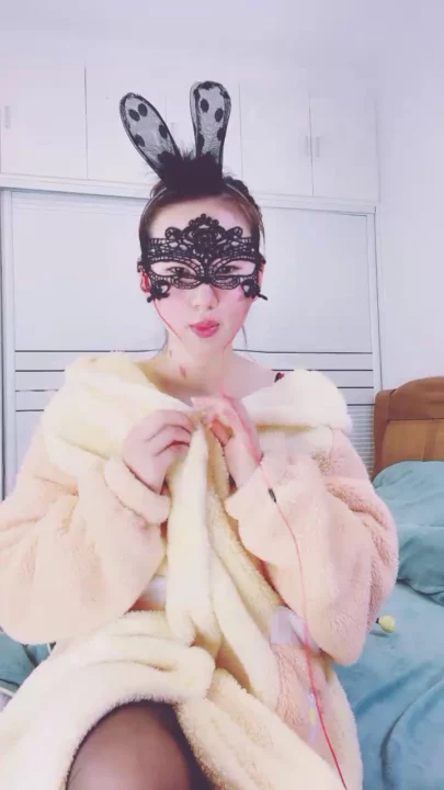 Screenshot 2 from Asian Solo Masturbation — Lingerie and Black Stockings Tease with Dildo