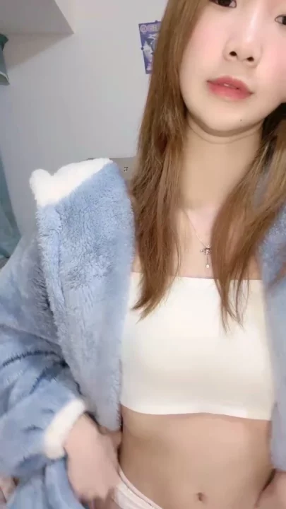 Screenshot 8 from Asian Solo Masturbation — Petite Small-Tits Beauty in Blue Robe