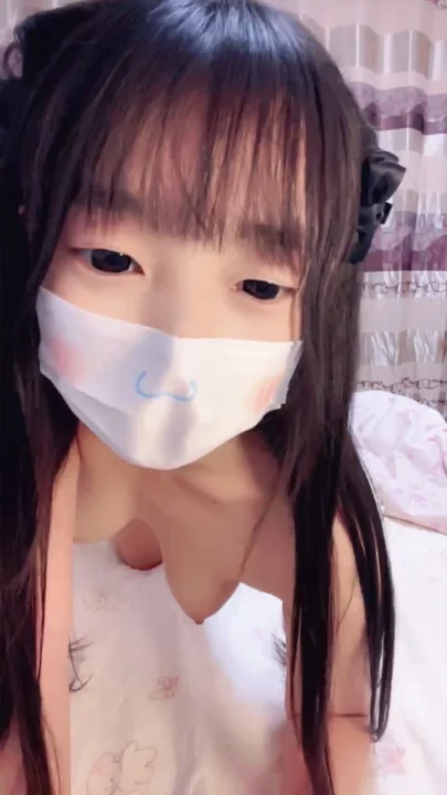 Screenshot 7 from Chinese Amateur Solo Tease — Masked Beauty with Modest Tits and Twin Tails