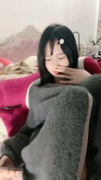 Screenshot 23 from Chinese Amateur Solo — Yuyu in Pink Lingerie and Fuzzy Cardigan