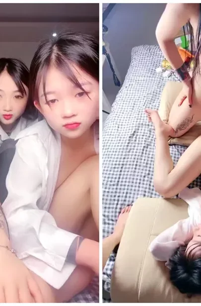 Screenshot 17 from Chinese Escort POV — Three Young Girls Lesbian Hookup in Hotel