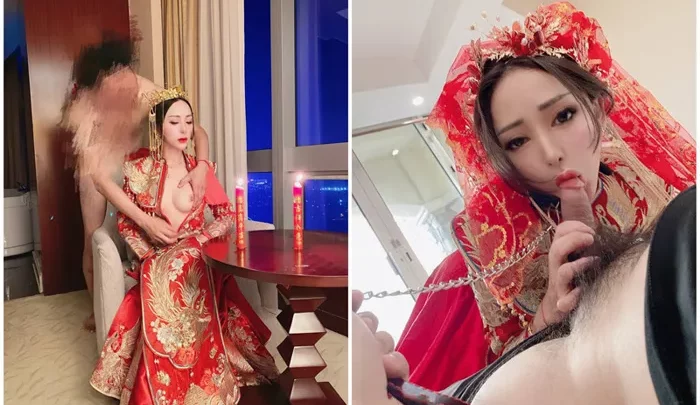 Screenshot 1 from Chinese Escort POV — Tu Tu in Red Wedding Dress Blowjob and Creampie [FC2-PPV-49657]