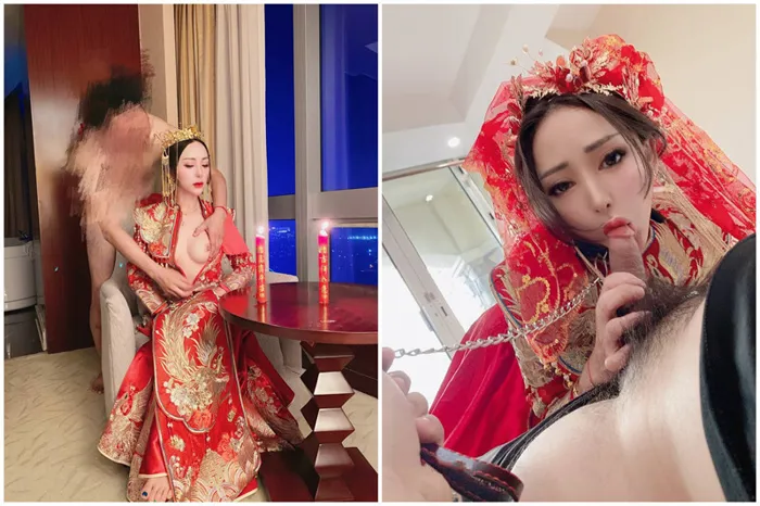 Chinese Escort POV — Tu Tu in Red Wedding Dress Blowjob and Creampie [FC2-PPV-49657]
