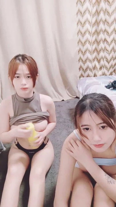 Screenshot 8 from Chinese Lesbian POV — Lele and Friend Scissoring with Dildo in Bedroom