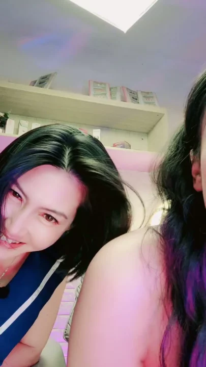 Screenshot 12 from Chinese Lesbian POV — Twin Sisters Kissing and Fingering in Sailor Cosplay