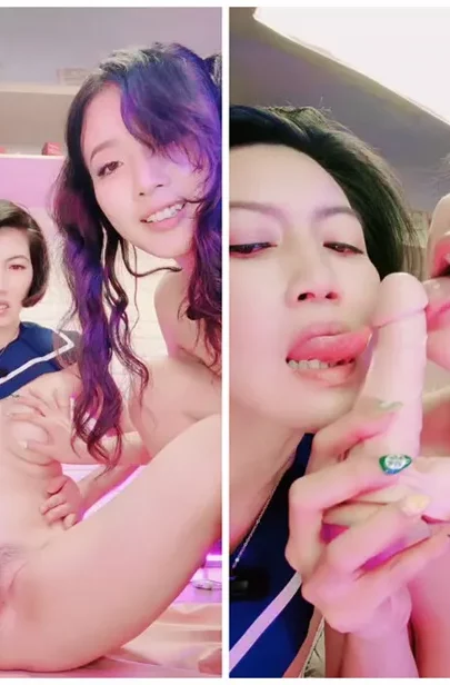Screenshot 17 from Chinese Lesbian POV — Twin Sisters Kissing and Fingering in Sailor Cosplay