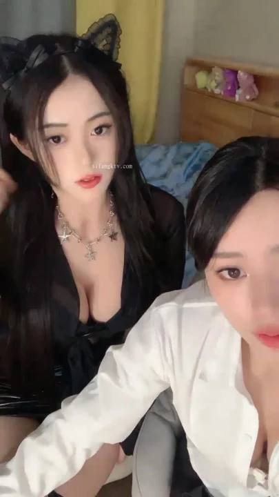Screenshot 11 from Chinese Livestream Lesbian Lingerie POV — Twin Cat-Ear Models with Toys
