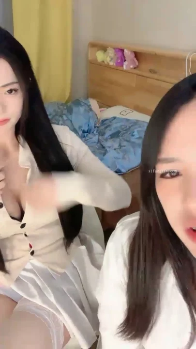 Screenshot 24 from Chinese Livestream Lesbian Lingerie POV — Twin Cat-Ear Models with Toys