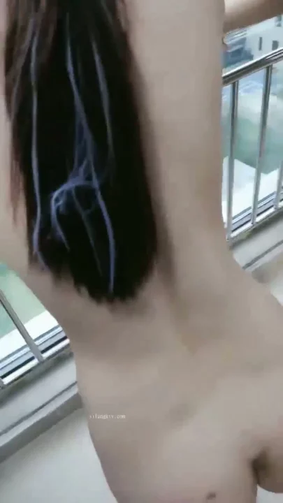 Screenshot 4 from Chinese Livestream Slut Fucks Hard — POV Creampie with Glasses Girl on Balcony