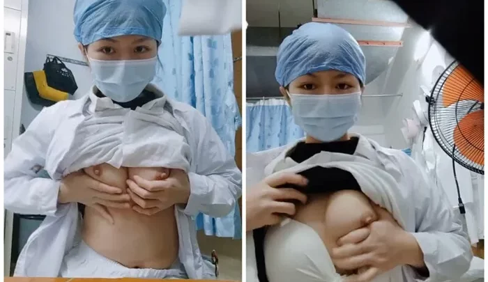 Screenshot 1 from Chinese Nurse Solo Masturbation and Blowjob — Face Revealed in Bathroom