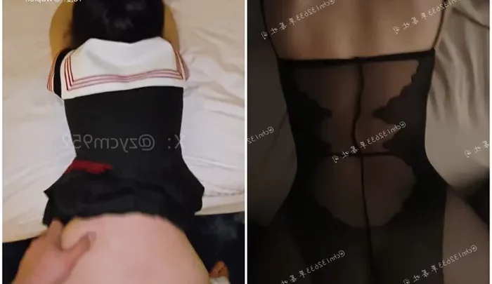 Screenshot 2 from Chinesa em um Trio — Garota de Programa Cosplay Pequena Fode com Força no Pátio da Lanterna Vermelha