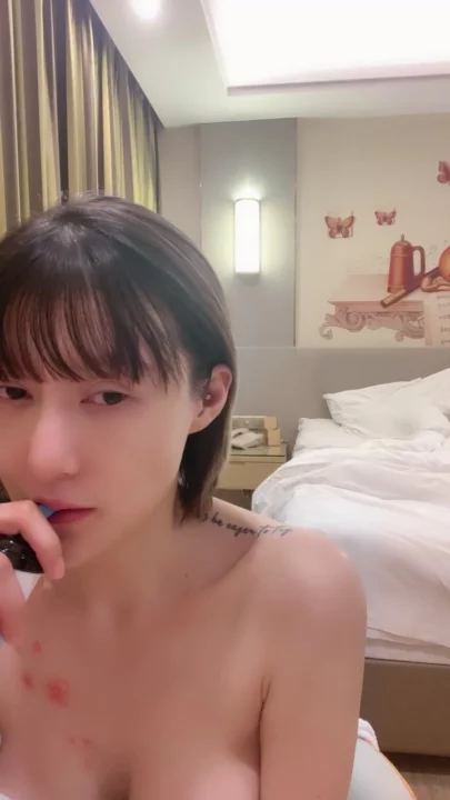 Screenshot 3 from FC2 Amateur POV Masturbation — Petite East Asian Slut Pounds Pussy with Dildo in Hotel