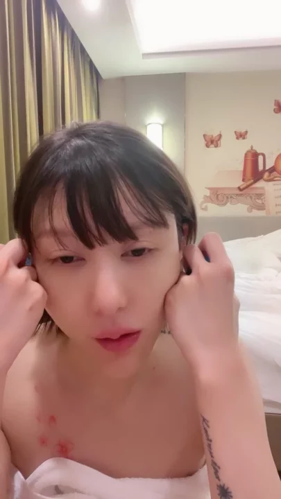 Screenshot 1 from FC2 Amateur POV Masturbation — Petite East Asian Slut Pounds Pussy with Dildo in Hotel