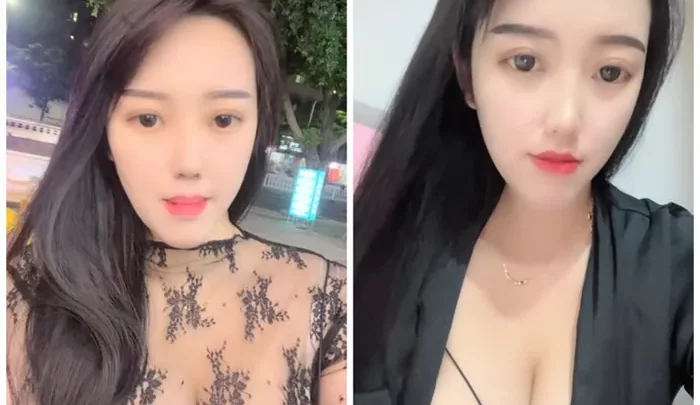 高端中国视角 — 穿着曲线玲珑的内衣外出和酒店挑逗