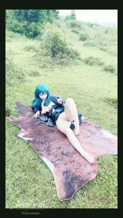 Screenshot 7 from Japanese Cosplay Outdoor POV — Petite Blue-Haired Beauty in Tactical Suit
