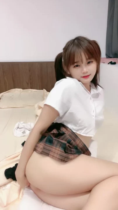 Screenshot 7 from Japanese POV Schoolgirl Uniform — Masturbation and Creampie with Dildo