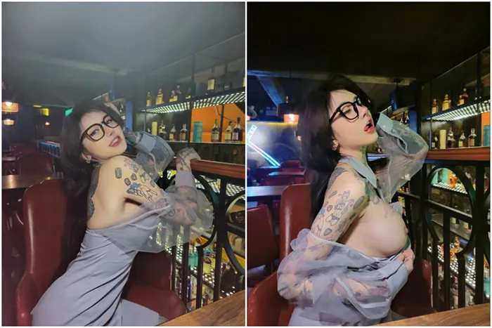 Japanisches POV unzensiert — Amateur mit dicken Titten, Brille und Dildo in durchsichtigem blauem Outfit