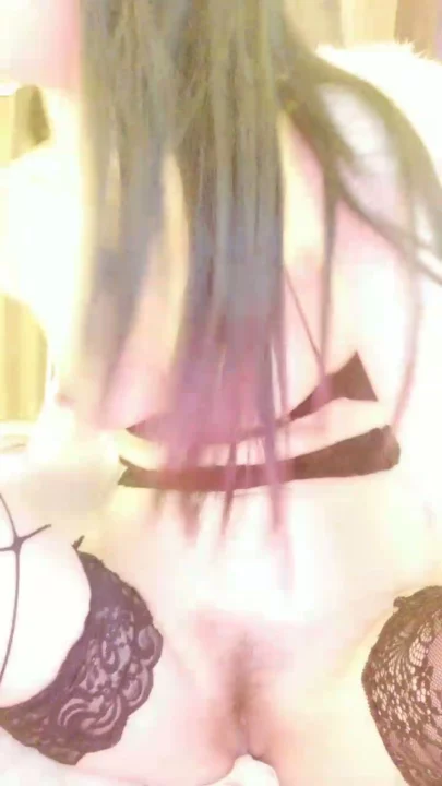 Screenshot 14 from Japanese POV Uncensored — Black Lingerie and Stockings Creamy Dildo Ride
