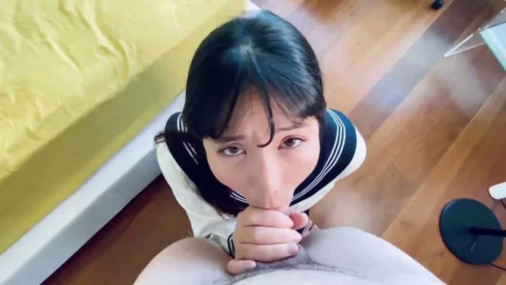 Screenshot 2 from Japanese POV Uncensored — Schoolgirl Uniform Creampie and Blowjob with Xueer