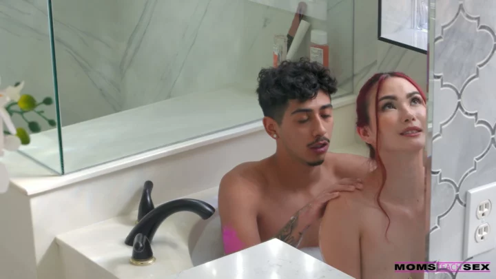 Screenshot 4 from Japanese POV Uncensored — Stepmom Creampie and Deepthroat in Bathroom [Nubiles PORN]