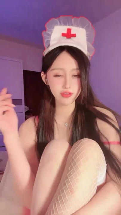 Screenshot 4 from Nana Japanese Solo Masturbation — Nurse Cosplay with White Fishnet Stockings