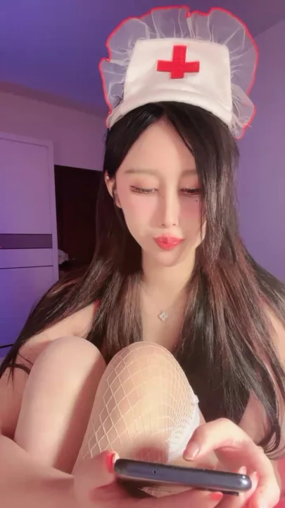 Screenshot 5 from Nana Japanese Solo Masturbation — Nurse Cosplay with White Fishnet Stockings