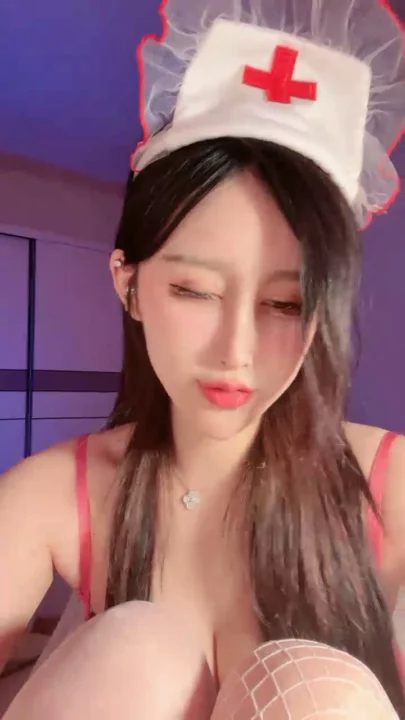 Screenshot 6 from Nana Japanese Solo Masturbation — Nurse Cosplay with White Fishnet Stockings