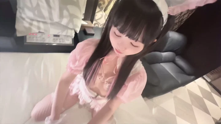 Screenshot 6 from Petite Japanese POV Blowjob — Pink Bunny Lingerie Creampie Finish