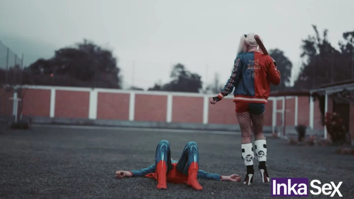 Screenshot 2 from POV Blowjob — Doudou in Harley Quinn Costume Gets Facial