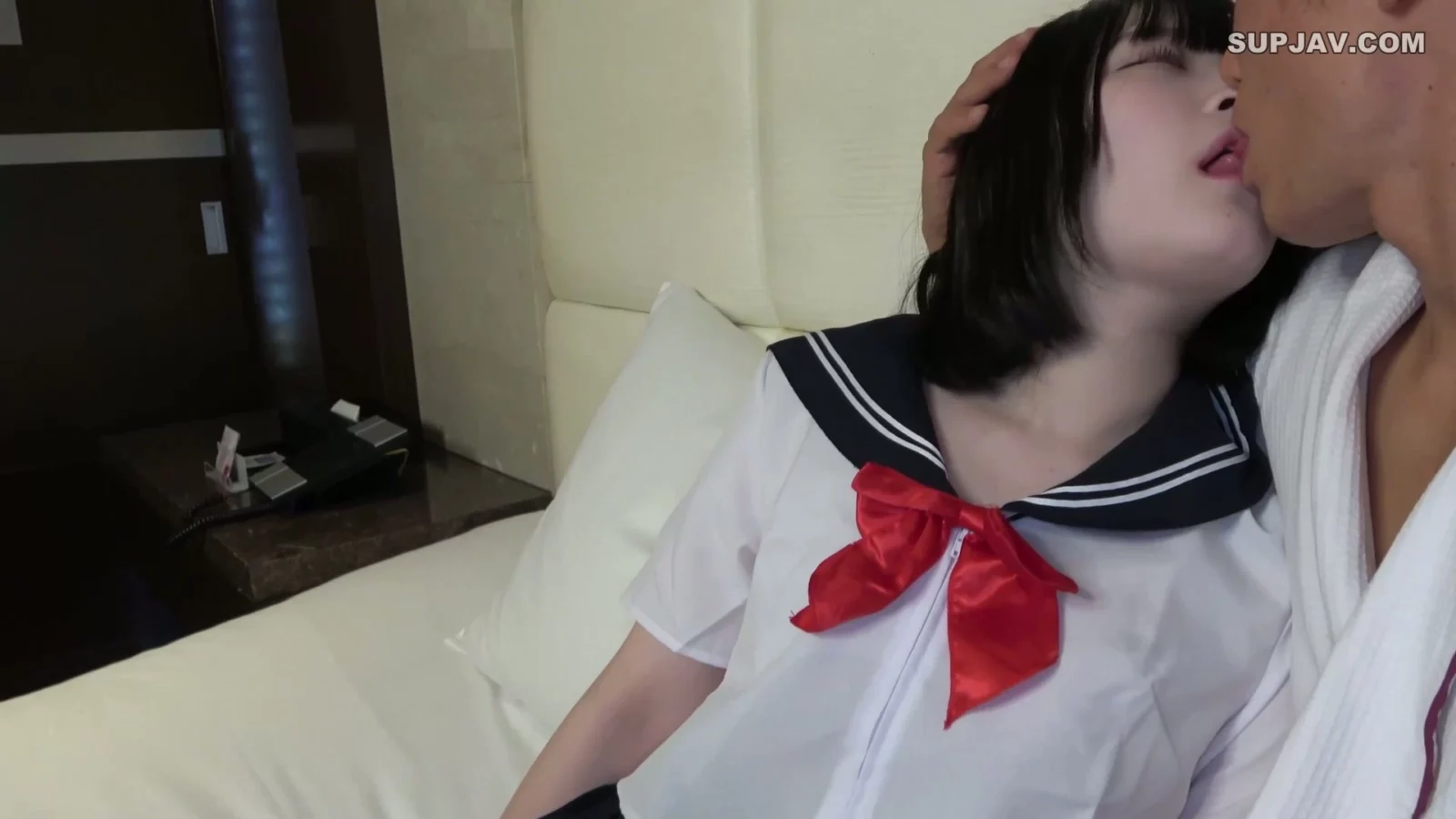 Play video: Short-Haired Chinese Schoolgirl POV — Hotel Room Creampie with Shaved Pussy