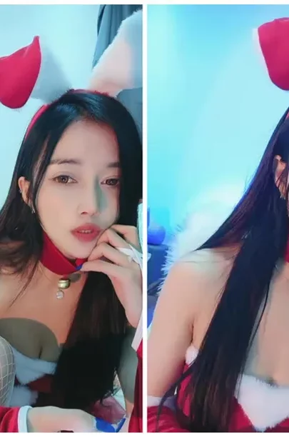 17번 스크린샷, Xinxin FC2 Amateur POV — Red Bunny Cosplay Masturbation with Dildo에서 캡처됨