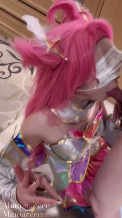 Screenshot 6 from Yumeng Japanese POV Blowjob — Cosplay Deepthroat in Holographic Lingerie